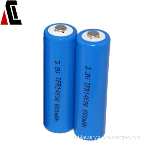 lithium rechargeable battery 3.2V 16450 600mAh lifepo4 battery cells